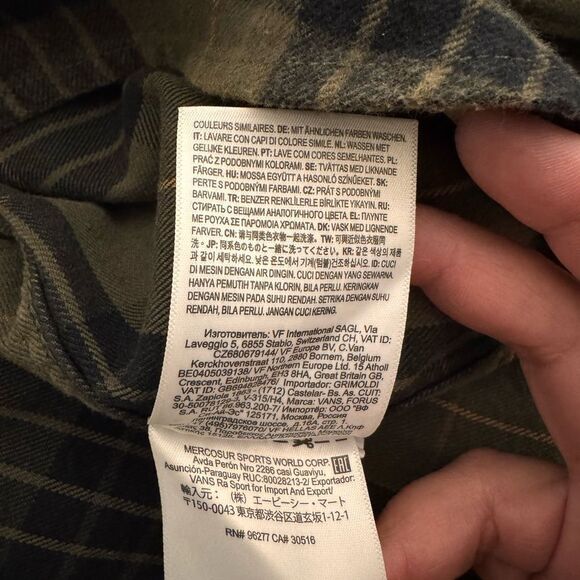 Vans Men's Plaid Shirt - Green and Black - Picture 6 of 6